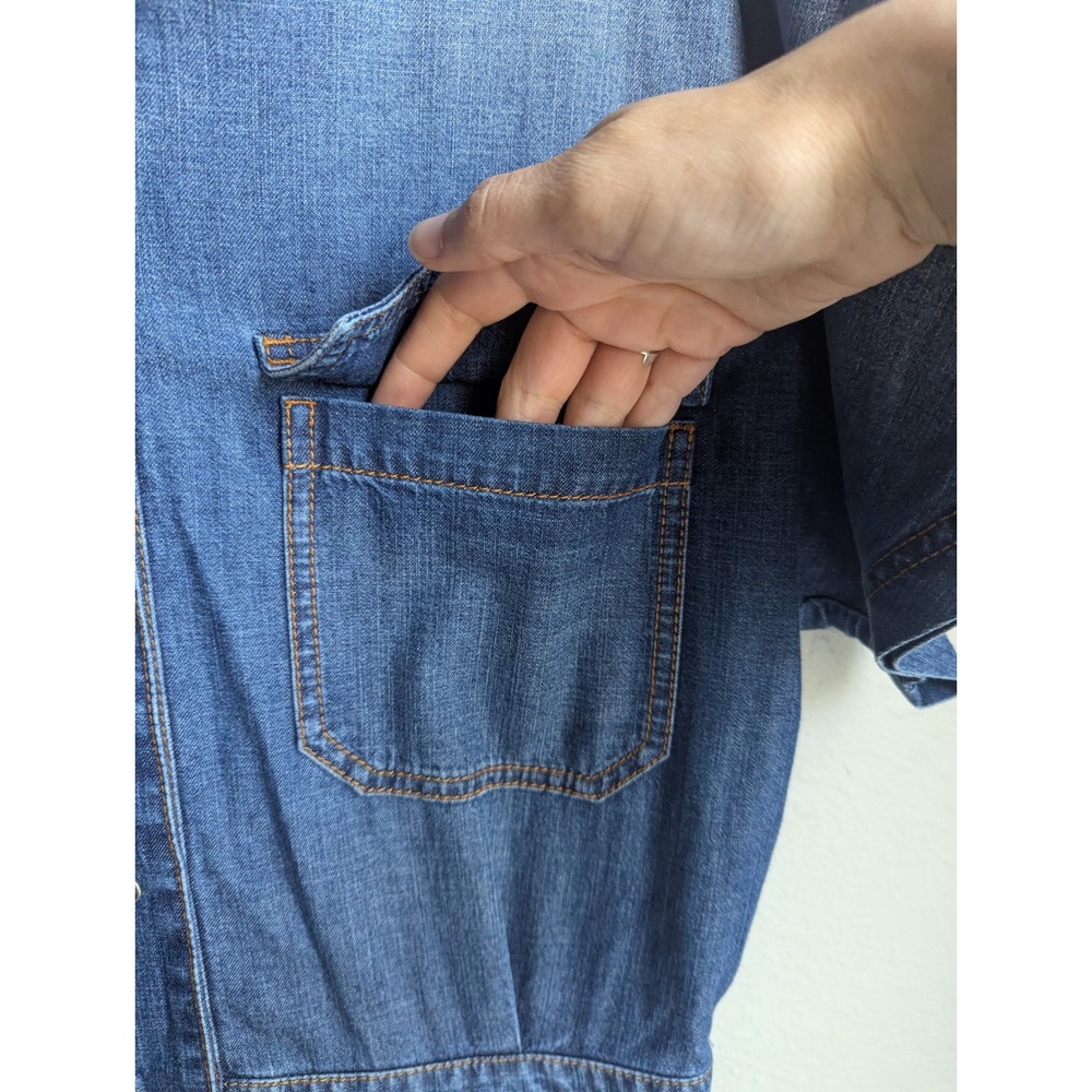 Christian Dior‎ pleated denim midi shirt dress size US 8 blue button front $4900 - Picture 5 of 8